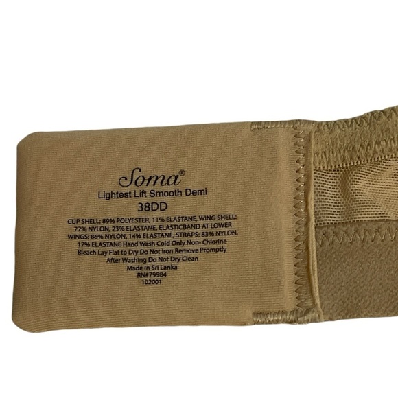 Soma Lightest Lift Smooth Demi Bra Sz. 38DD 38E - Picture 6 of 10